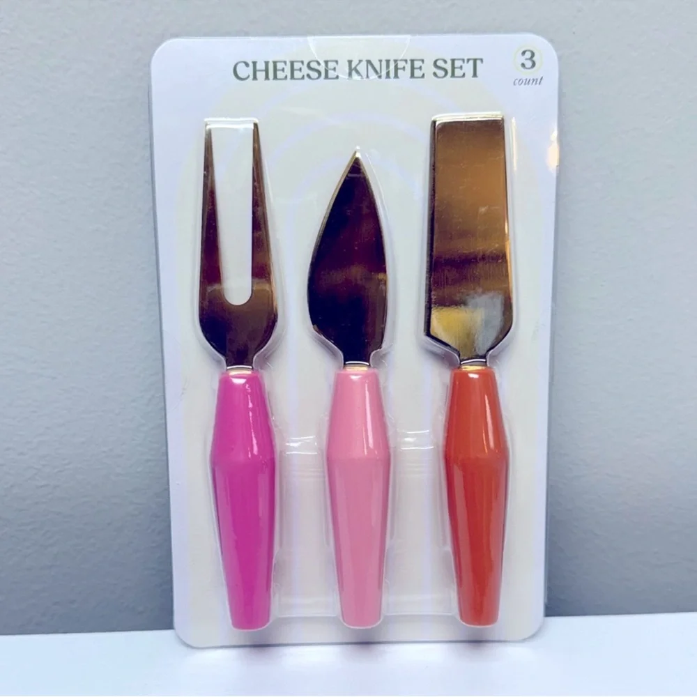 3 for $15 SALE Target Bullseye Playground 3pc cheese knives pink/orange